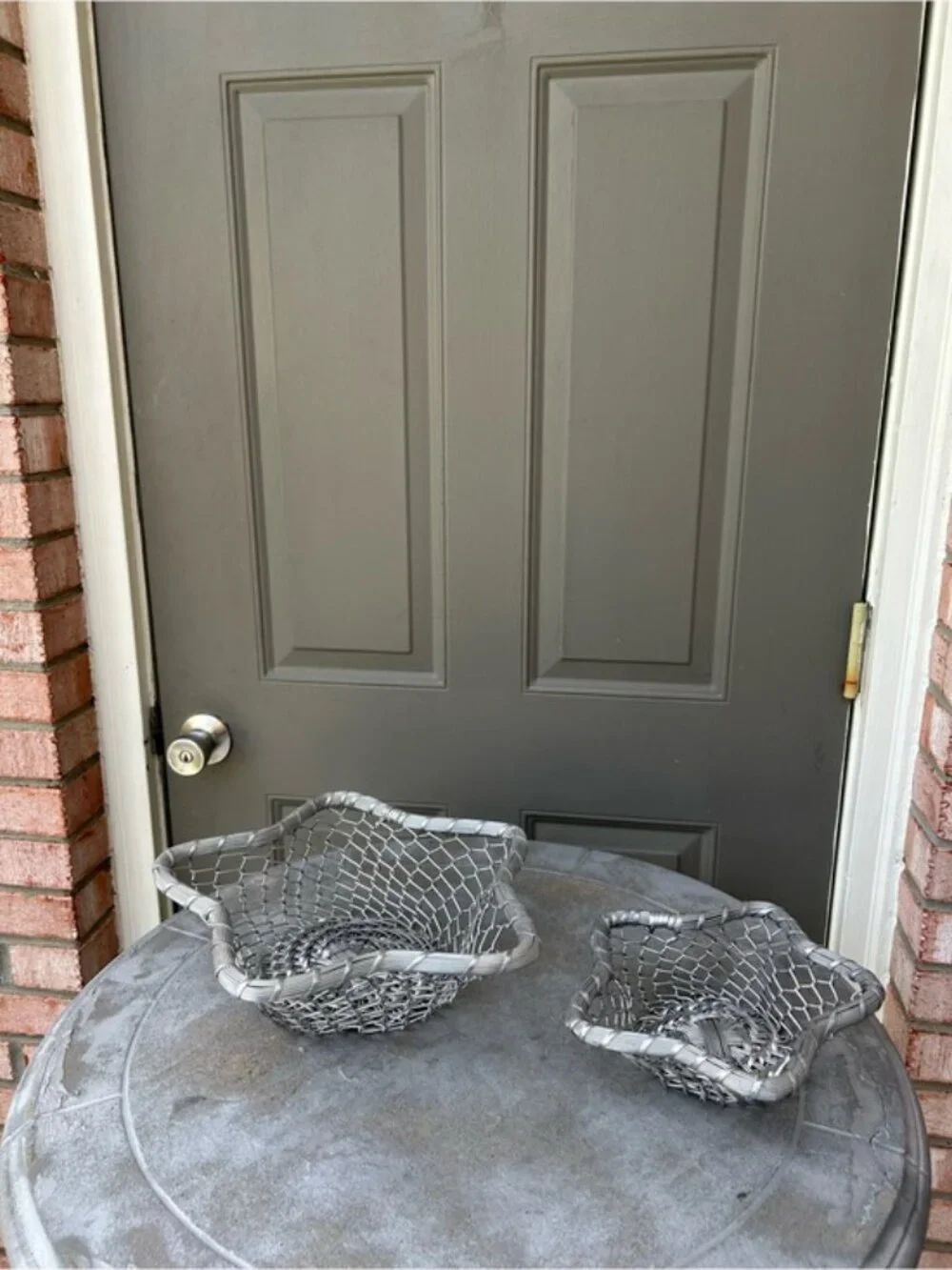 Woven Star-Shaped Silver Decorative Basket